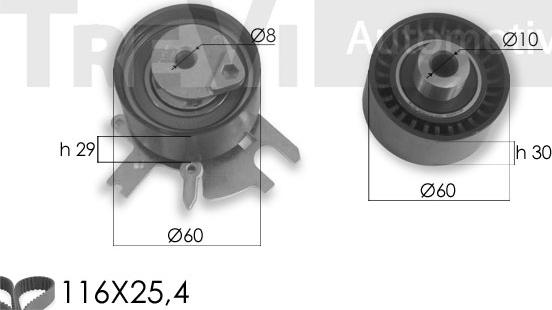 Trevi Automotive KD1320 - Комплект зубчатого ремня ГРМ autospares.lv