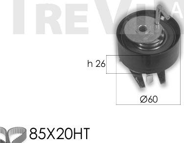 Trevi Automotive KD1328 - Комплект зубчатого ремня ГРМ autospares.lv