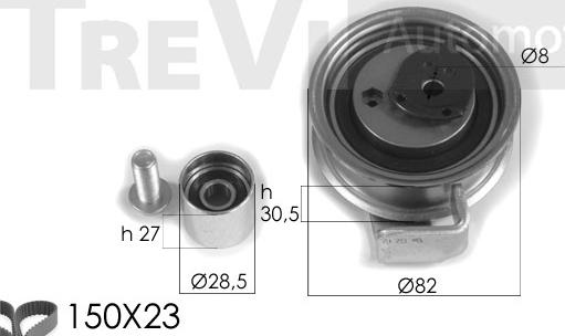 Trevi Automotive KD1327 - Комплект зубчатого ремня ГРМ autospares.lv