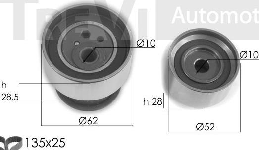 Trevi Automotive KD1379 - Комплект зубчатого ремня ГРМ autospares.lv