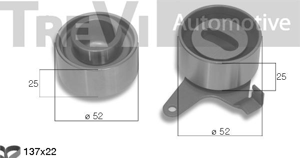 Trevi Automotive KD1374 - Комплект зубчатого ремня ГРМ autospares.lv