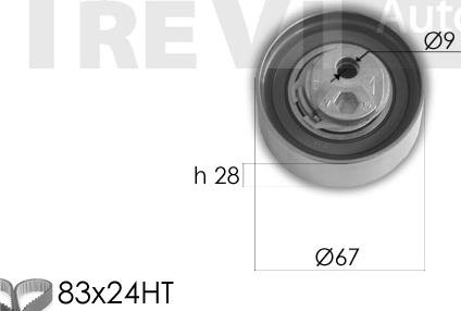 Trevi Automotive KD1299 - Комплект зубчатого ремня ГРМ autospares.lv