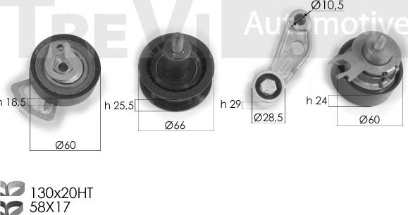 Trevi Automotive KD1290 - Комплект зубчатого ремня ГРМ autospares.lv