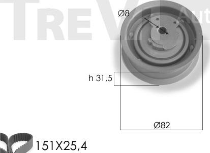 Trevi Automotive KD1249 - Комплект зубчатого ремня ГРМ autospares.lv