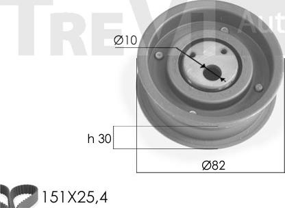 Trevi Automotive KD1248 - Комплект зубчатого ремня ГРМ autospares.lv