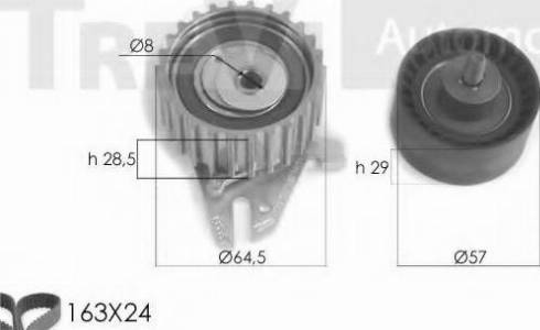 Trevi Automotive KD1254 - Комплект зубчатого ремня ГРМ autospares.lv