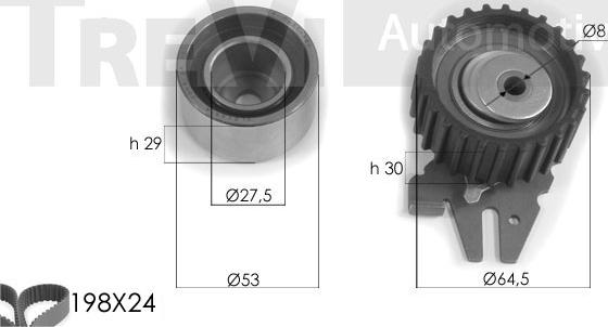 Trevi Automotive KD1251 - Комплект зубчатого ремня ГРМ autospares.lv