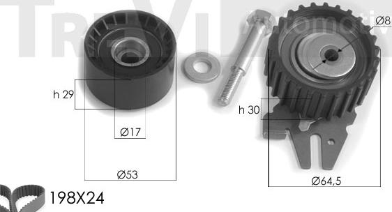 Trevi Automotive KD1252 - Комплект зубчатого ремня ГРМ autospares.lv