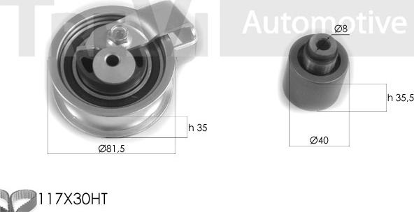 Trevi Automotive KD1261 - Комплект зубчатого ремня ГРМ autospares.lv