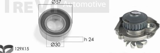 Trevi Automotive KD1209HP - Водяной насос + комплект зубчатого ремня ГРМ autospares.lv