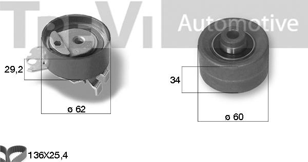 Trevi Automotive KD1210 - Комплект зубчатого ремня ГРМ autospares.lv