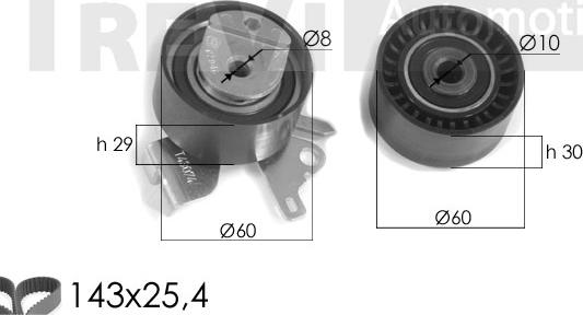 Trevi Automotive KD1284 - Комплект зубчатого ремня ГРМ autospares.lv