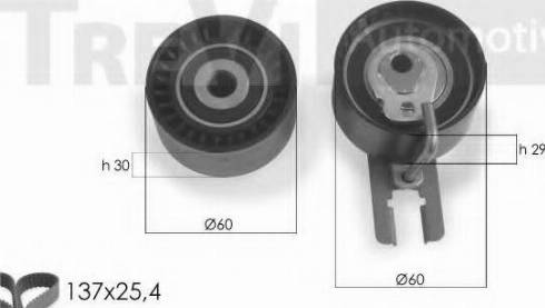 Trevi Automotive KD1286 - Комплект зубчатого ремня ГРМ autospares.lv