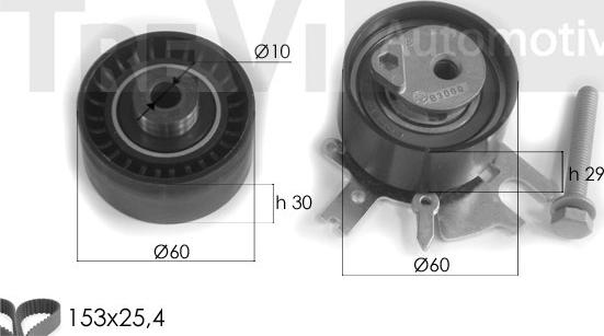 Trevi Automotive KD1283 - Комплект зубчатого ремня ГРМ autospares.lv