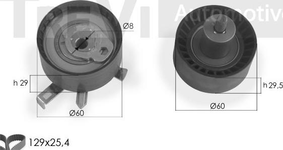 Trevi Automotive KD1282 - Комплект зубчатого ремня ГРМ autospares.lv