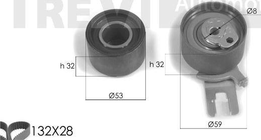 Trevi Automotive KD1236 - Комплект зубчатого ремня ГРМ autospares.lv