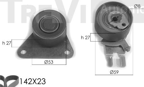 Trevi Automotive KD1237 - Комплект зубчатого ремня ГРМ autospares.lv