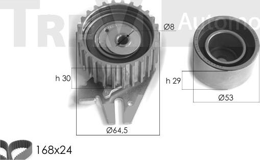 Trevi Automotive KD1224 - Комплект зубчатого ремня ГРМ autospares.lv