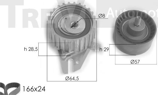 Trevi Automotive KD1225 - Комплект зубчатого ремня ГРМ autospares.lv