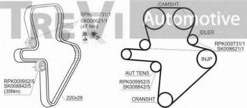 Trevi Automotive KD1275 - Комплект зубчатого ремня ГРМ autospares.lv