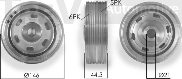 Trevi Automotive PC1044 - Шкив коленчатого вала autospares.lv