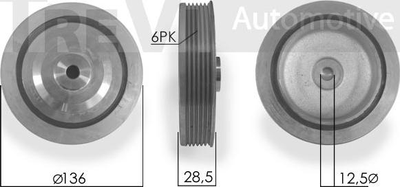 Trevi Automotive PC1008 - Шкив коленчатого вала autospares.lv