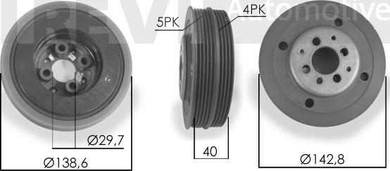 Trevi Automotive PC1013 - Шкив коленчатого вала autospares.lv