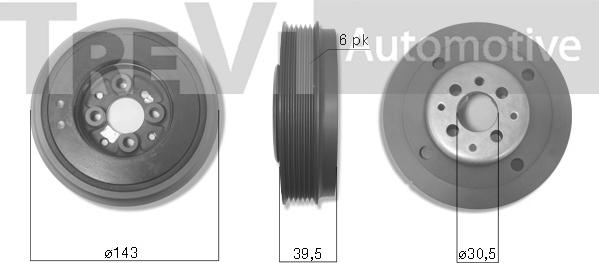 Trevi Automotive PC1070 - Шкив коленчатого вала autospares.lv