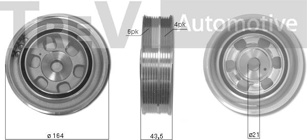 Trevi Automotive PC1294 - Шкив коленчатого вала autospares.lv