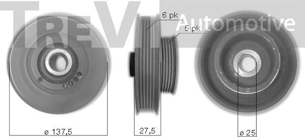 Trevi Automotive PC1205 - Шкив коленчатого вала autospares.lv