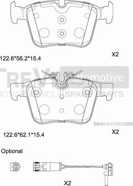 Trevi Automotive PF1497 - Тормозные колодки, дисковые, комплект autospares.lv