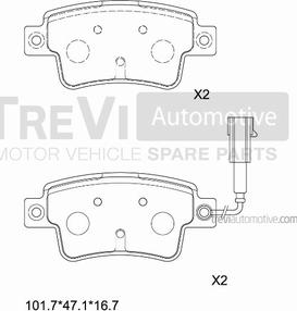 Trevi Automotive PF1455 - Тормозные колодки, дисковые, комплект autospares.lv