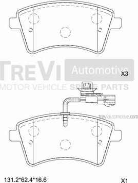 Trevi Automotive PF1408 - Тормозные колодки, дисковые, комплект autospares.lv