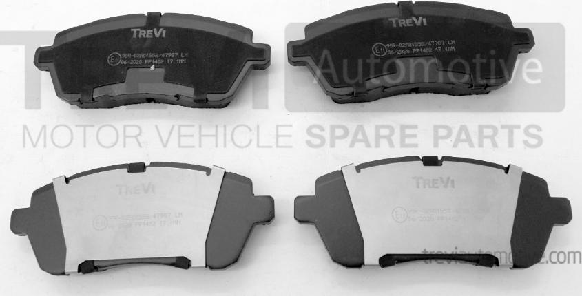 Trevi Automotive PF1402 - Тормозные колодки, дисковые, комплект autospares.lv