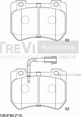 Trevi Automotive PF1417 - Тормозные колодки, дисковые, комплект autospares.lv