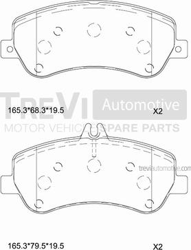 Trevi Automotive PF1421 - Тормозные колодки, дисковые, комплект autospares.lv