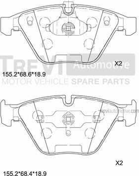 Trevi Automotive PF1423 - Тормозные колодки, дисковые, комплект autospares.lv