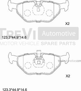 Trevi Automotive PF1591 - Тормозные колодки, дисковые, комплект autospares.lv