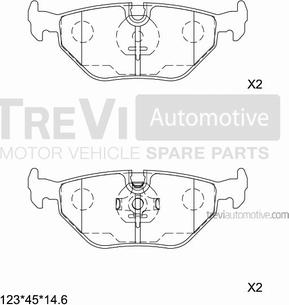 Trevi Automotive PF1549 - Тормозные колодки, дисковые, комплект autospares.lv