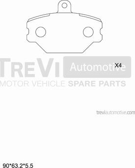 Trevi Automotive PF1541 - Тормозные колодки, дисковые, комплект autospares.lv