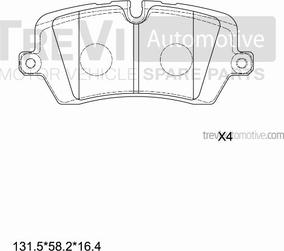 Trevi Automotive PF1509 - Тормозные колодки, дисковые, комплект autospares.lv