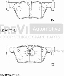 Trevi Automotive PF1508 - Тормозные колодки, дисковые, комплект autospares.lv