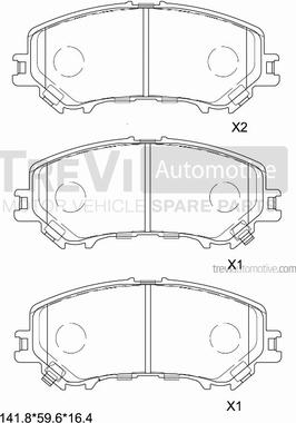 Trevi Automotive PF1530 - Тормозные колодки, дисковые, комплект autospares.lv