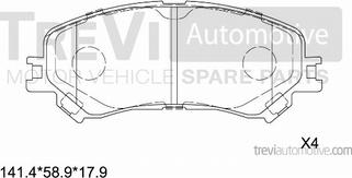 Trevi Automotive PF1533 - Тормозные колодки, дисковые, комплект autospares.lv