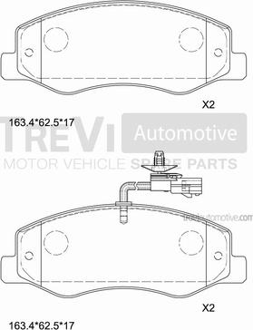 Trevi Automotive PF1669 - Тормозные колодки, дисковые, комплект autospares.lv