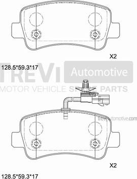 Trevi Automotive PF1668 - Тормозные колодки, дисковые, комплект autospares.lv