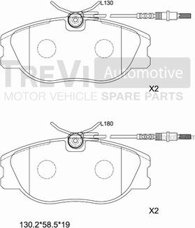 Trevi Automotive PF1614 - Тормозные колодки, дисковые, комплект autospares.lv