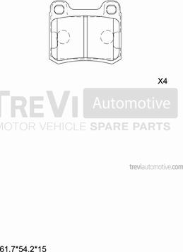 Trevi Automotive PF1611 - Тормозные колодки, дисковые, комплект autospares.lv