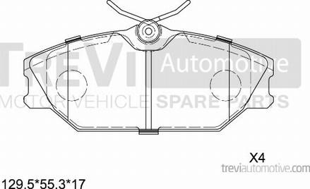 Trevi Automotive PF1096 - Тормозные колодки, дисковые, комплект autospares.lv