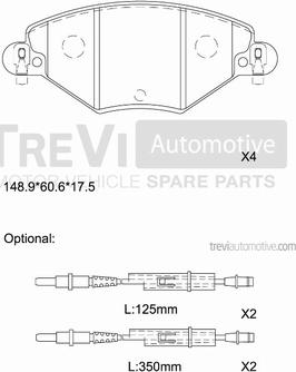 Trevi Automotive PF1090 - Тормозные колодки, дисковые, комплект autospares.lv